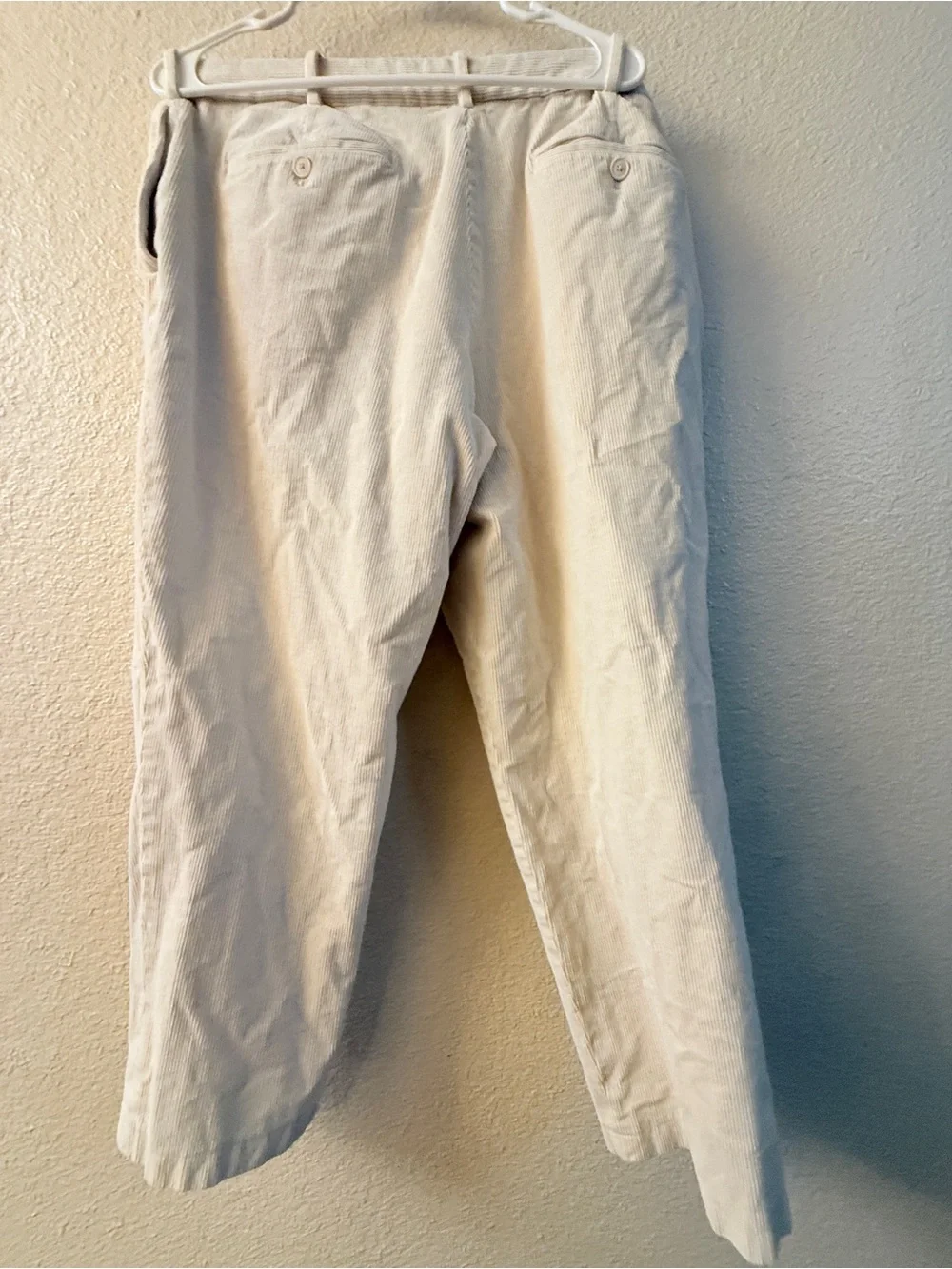 Uniqlo Men's Cream Corduroy Tapered Pants